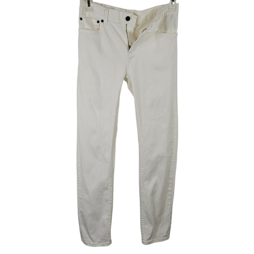 Levi Strauss 510 Skinny Womens‎ 20R 30WL White Slim Fit Denim Casual Boho Jeans